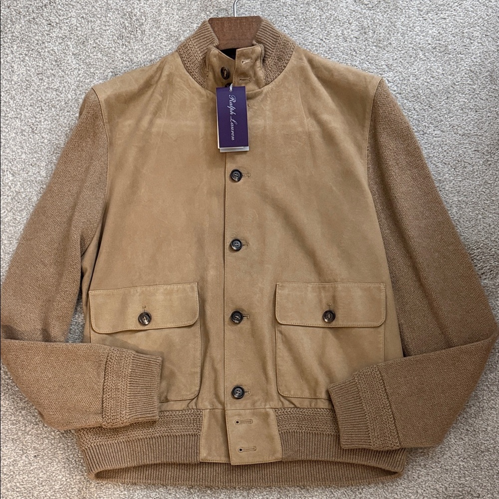 RLPL Suede Cashmere Cardigan